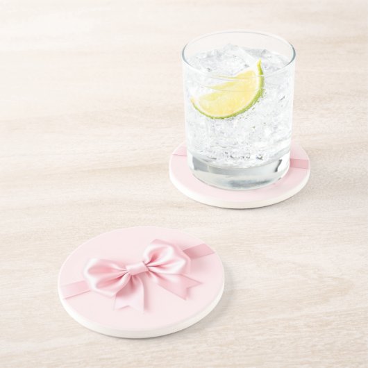 Pink Bow Sandstone Onderzetter (Zijkant)