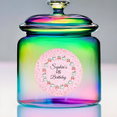 Pink Bow Schattige Ghost Halloween Kids Verjaardag Ronde Sticker