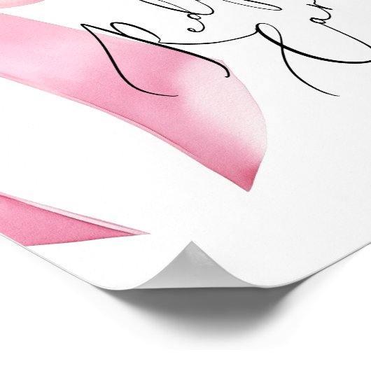 Pink Bow script laat hier uw receptenkaart achter Poster (Hoek)