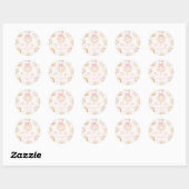Pink Bow Seashell Coastal Baby Shower Sticker (Vel)