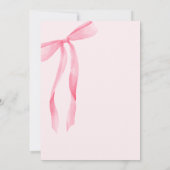 Pink Bow She is Tying the Knot Bridal Shower Kaart (Achterkant)