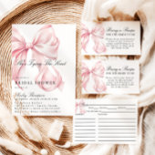 Pink Bow She's Tying The Knot Bridal Shower Kaart