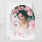 Pink Bow She's Tying the Knot Bridal Shower Photo Kaart (Achterkant)