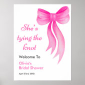 Pink Bow She's Tying the Knot Bridal Shower  Poster (Voorkant)