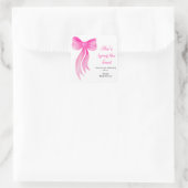 Pink Bow She's Tying the Knot Bridal Shower  Vierkante Sticker (Tas)