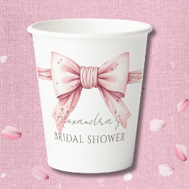 Pink Bow Shes Tying the Knot Vrijgezellenfeest Papieren Bekers