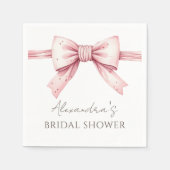 Pink Bow Shes Tying the Knot Vrijgezellenfeest Servet (Voorkant)