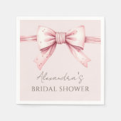 Pink Bow Shes Tying the Knot Vrijgezellenfeest Servet (Voorkant)