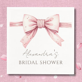 Pink Bow Shes Tying the Knot Vrijgezellenfeest Servet