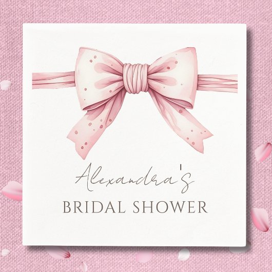 Pink Bow Shes Tying the Knot Vrijgezellenfeest Servet