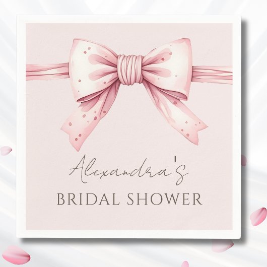 Pink Bow Shes Tying the Knot Vrijgezellenfeest Servet