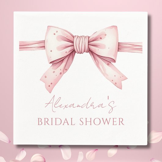 Pink Bow Shes Tying the Knot Vrijgezellenfeest Servet