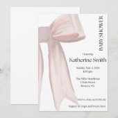 PINK BOW SHOWER BABY KAART (Voorkant / Achterkant)