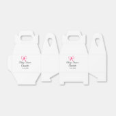 PINK BOW SIMPLE BABY SHOWER NAAM TOEVOEGEN DATUM M BEDANKDOOSJES (Uitgevouwen)