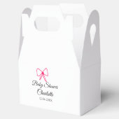 PINK BOW SIMPLE BABY SHOWER NAAM TOEVOEGEN DATUM M BEDANKDOOSJES (Geopend)