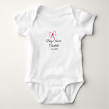 PINK BOW SIMPLE BABY SHOWER NAAM TOEVOEGEN DATUM M