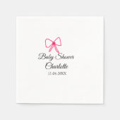 PINK BOW SIMPLE BABY SHOWER NAAM TOEVOEGEN DATUM M SERVET (Voorkant)
