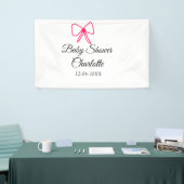 PINK BOW SIMPLE BABY SHOWER NAAM TOEVOEGEN DATUM M SPANDOEK (Beurs)