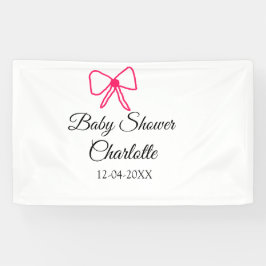 PINK BOW SIMPLE BABY SHOWER NAAM TOEVOEGEN DATUM M SPANDOEK