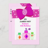 Pink Bow Slumber Party Kaart (Voorkant / Achterkant)