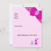 Pink Bow Slumber Party Kaart (Achterkant)