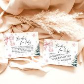 Pink Bow Snowflake Baby shower Boeken voor Baby Ka Kaart