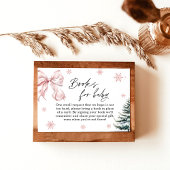 Pink Bow Snowflake Baby shower Boeken voor Baby Ka Kaart