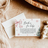 Pink Bow Snowflake Baby shower Boeken voor Baby Ka Kaart