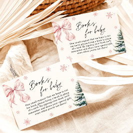 Pink Bow Snowflake Baby shower Boeken voor Baby Ka Kaart