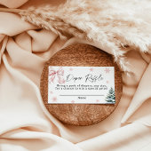 Pink Bow Snowflake Diaper Raffle Card, Winter Baby Informatiekaartje