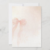 Pink Bow Snowflake Winter Onederland 1st Birthday Kaart (Achterkant)