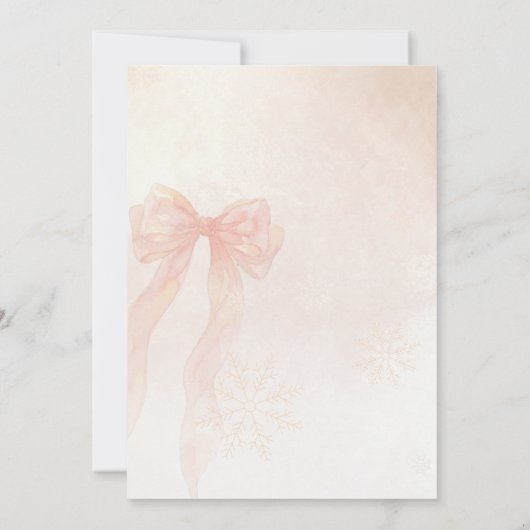 Pink Bow Snowflake Winter Onederland 1st Birthday Kaart (Achterkant)