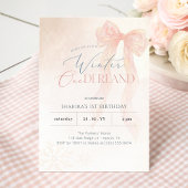 Pink Bow Snowflake Winter Onederland 1st Birthday Kaart