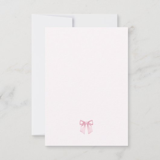 Pink Bow Snowflakes Winter Baby Shower Bedankkaart (Achterkant)