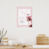 Pink Bow Soda Bottle Baby Shower Welcome Sign Poster (Keuken)