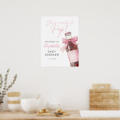 Pink Bow Soda Bottle Baby Shower Welcome Sign Poster (Keuken)