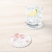 Pink Bow Spring wilde bloemen Baby in Bloom Kartonnen Onderzetters (Insitu)