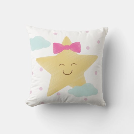 Pink Bow Star Sierkussen (Voorkant)