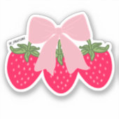 Pink Bow Strawberries  Sticker (Voorkant)
