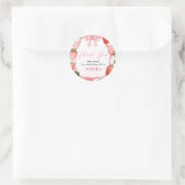 Pink Bow Strawberry Berry eerste verjaardagsfeestj Ronde Sticker (Tas)