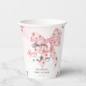 Pink Bow Strawberry Berry Sweet Baby shower Papieren Bekers (Voorkant)