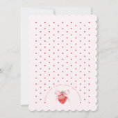 Pink Bow Strawberry Girl Baby shower Uitnodiging (Achterkant)