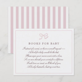 PInk Bow & Stripes Boeken voor de Kaart van de bab