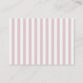 PInk Bow & Stripes Boeken voor de Kaart van de bab Visitekaartje (Achterkant)