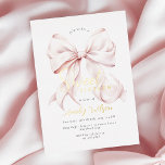 Pink Bow Sweet 16 Girl Folie Invitation Folie Uitnodiging<br><div class="desc">Pink Bow Sweet Sixteen Birthday Invitation met een moderne boeg esthetiek en gouden folie voor 16e verjaardagsfeest</div>