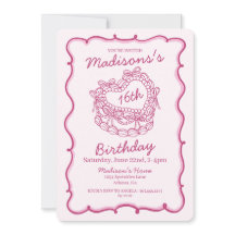 Pink Bow Sweet 16 Heart Coquette Cake Verjaardag