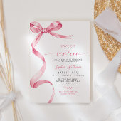 Pink Bow Sweet 16 Verjaardag Uitnodiging