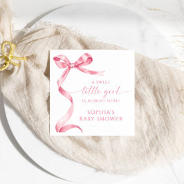 Pink Bow Sweet Little Girl Baby shower Servet