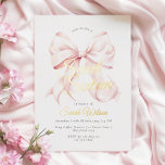 Pink Bow Sweet Sixteen Verjaardag Folie Uitnodigin Uitnodiging<br><div class="desc">Pink Bow Sweet Sixteen Verjaardag Uitnodiging voor een moderne strik esthetische 16e verjaardag viering</div>