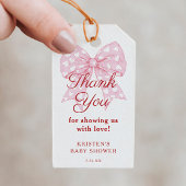 Pink Bow Sweetheart Baby shower Bedankt Cadeaulabel